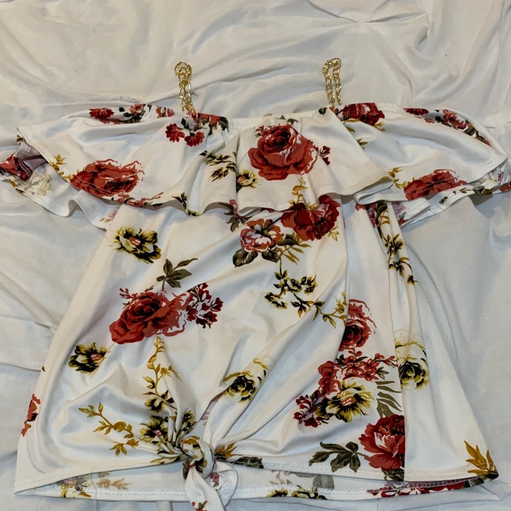 Floral off the shoulder blouse